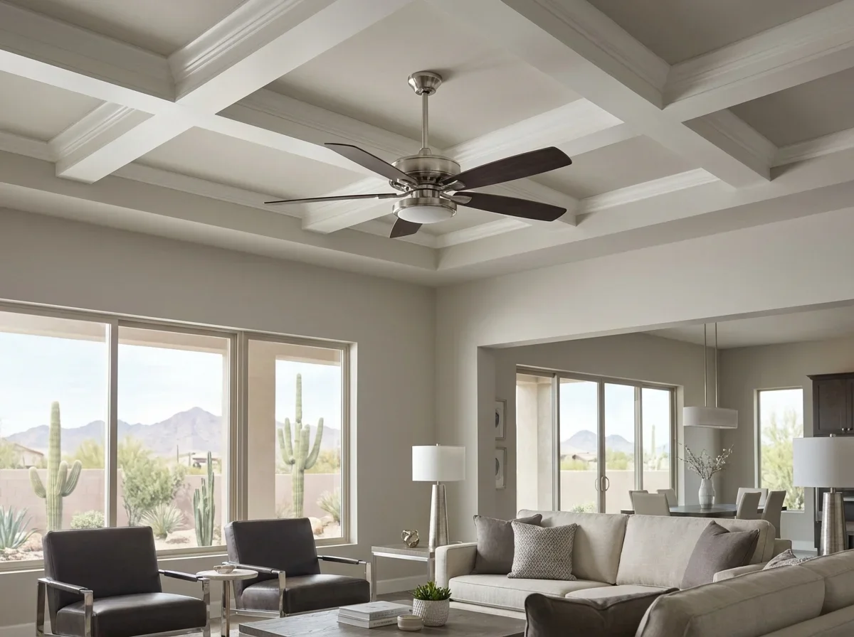 Cool comfort installed: new ceiling fan, expertly hung and ready to spin