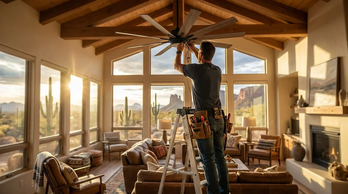 Expertly installed ceiling fan providing comfort and style to your home